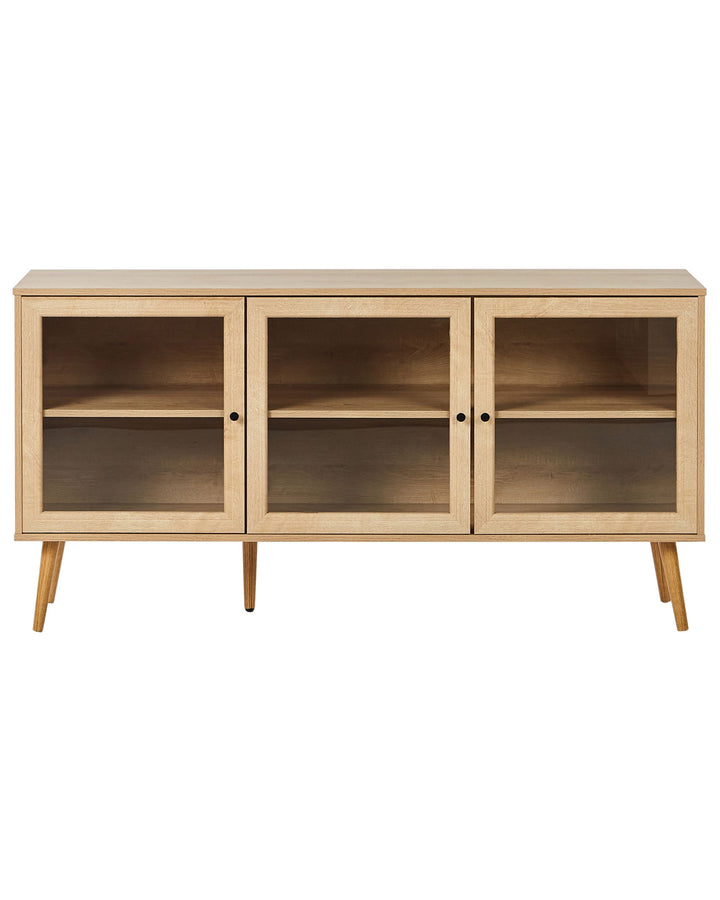 Glass Display Cabinet Albany Light Brown