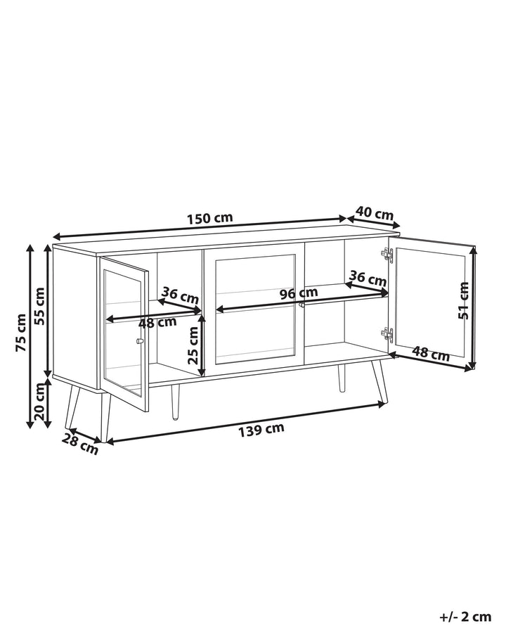 Glass Display Cabinet Albany Light Brown