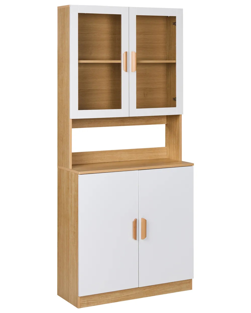 Wooden cabinet with glass