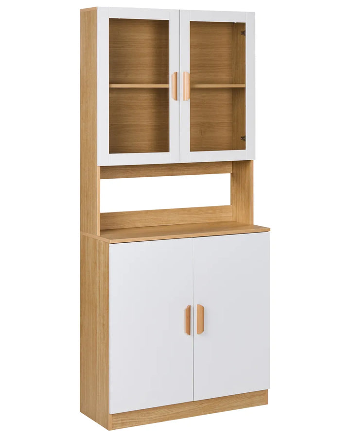 Wooden cabinet with glass