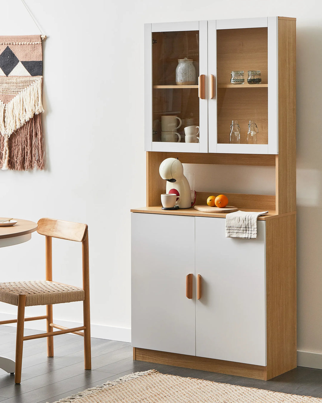 Glass Display Cabinet 80 cm White Eyisean