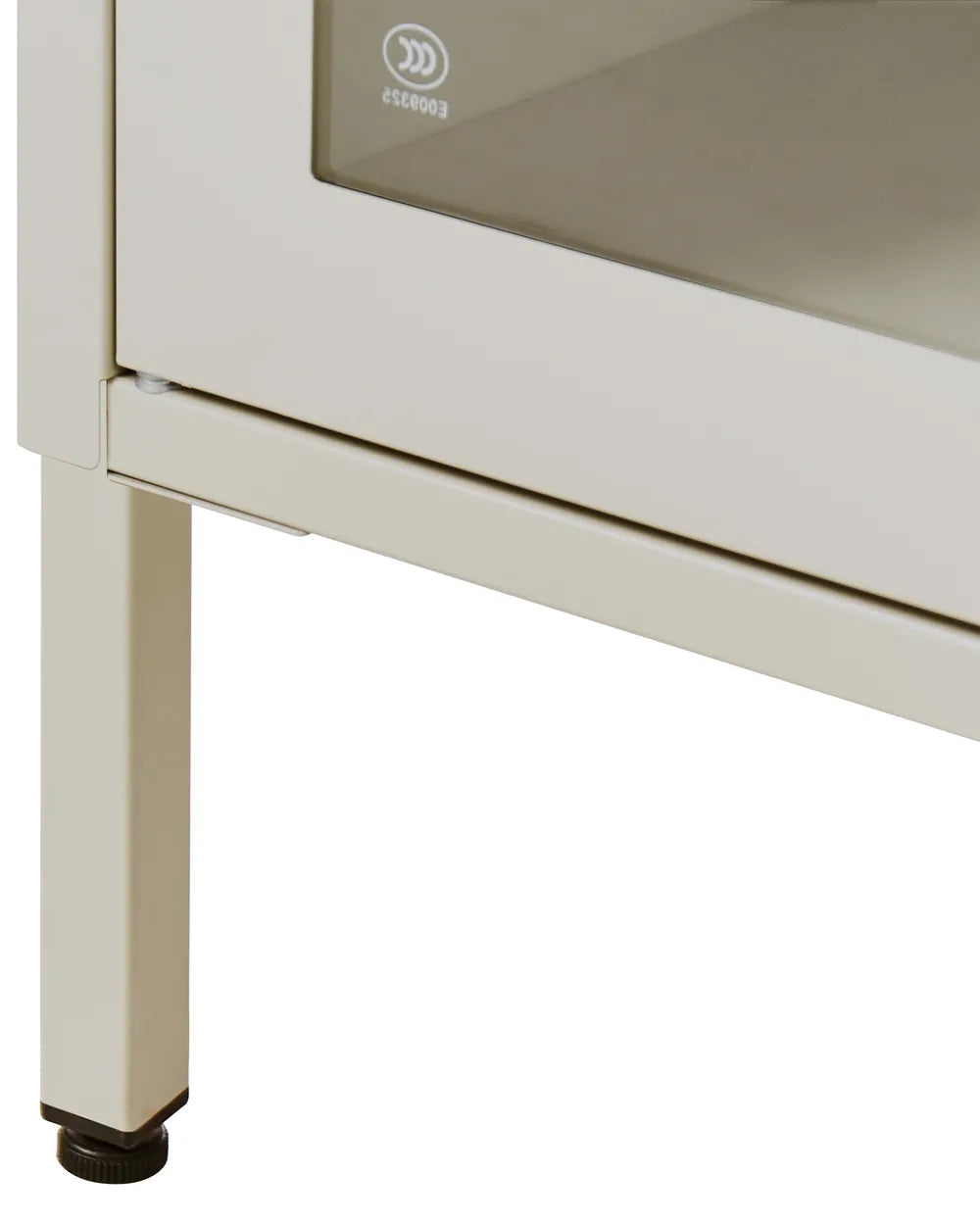 Glass Display Cabinet Metal 80 cm Light Beige Choinski