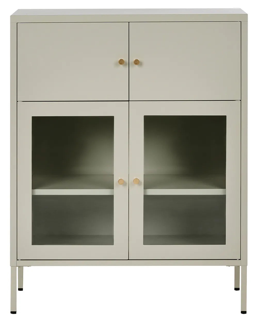 Glass Display Cabinet Metal 80 cm Light Beige Choinski
