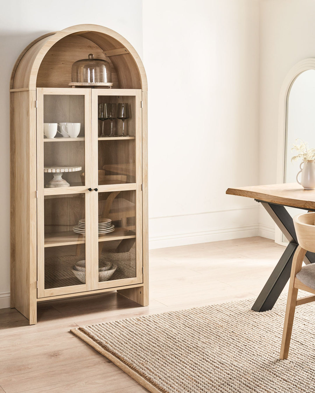 Glass Display Cabinet Glenwood Light Brown