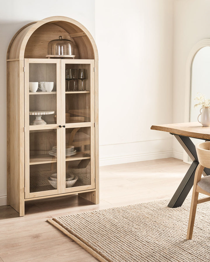 Glass Display Cabinet Glenwood Light Brown