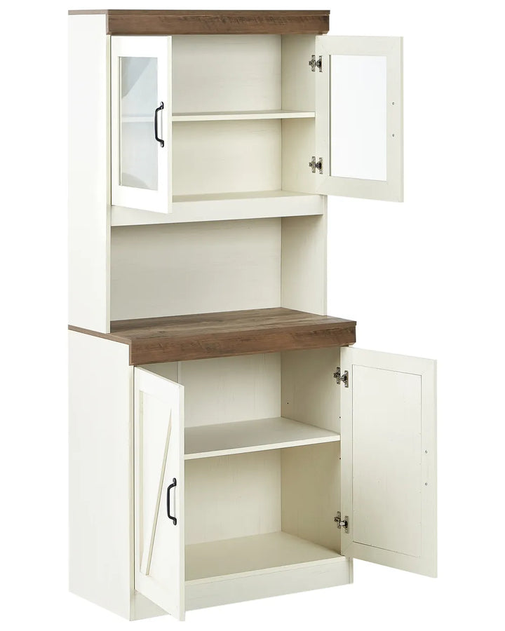 Glass Display Cabinet 80 cm Brown/ White Lark