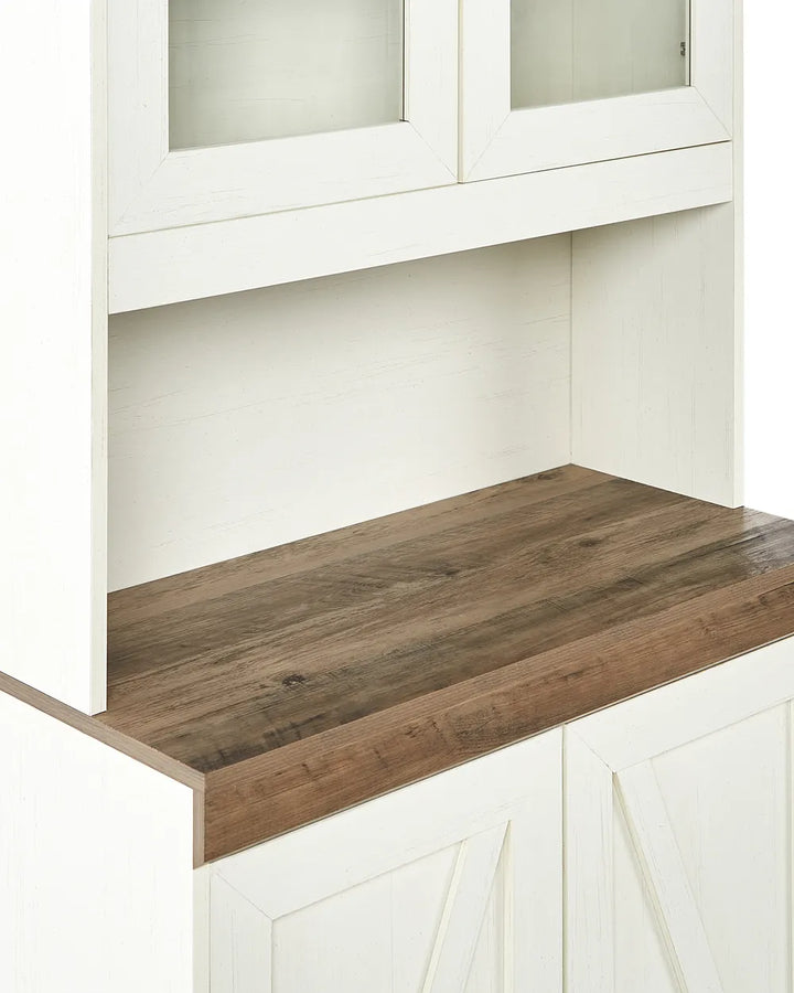 Glass Display Cabinet 80 cm Brown/ White Lark