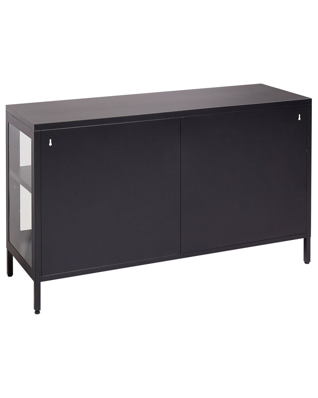 Glass Display Cabinet LED Newport Metal Black