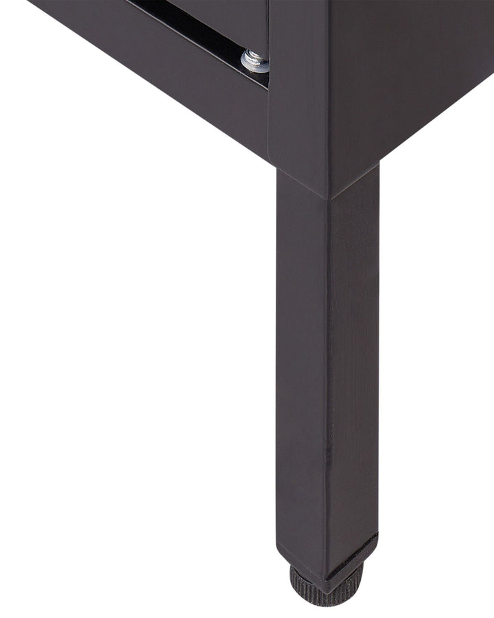 Glass Display Cabinet LED Newport Metal Black