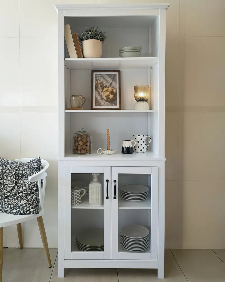 Glass Display Cabinet 75 cm White Hoschton