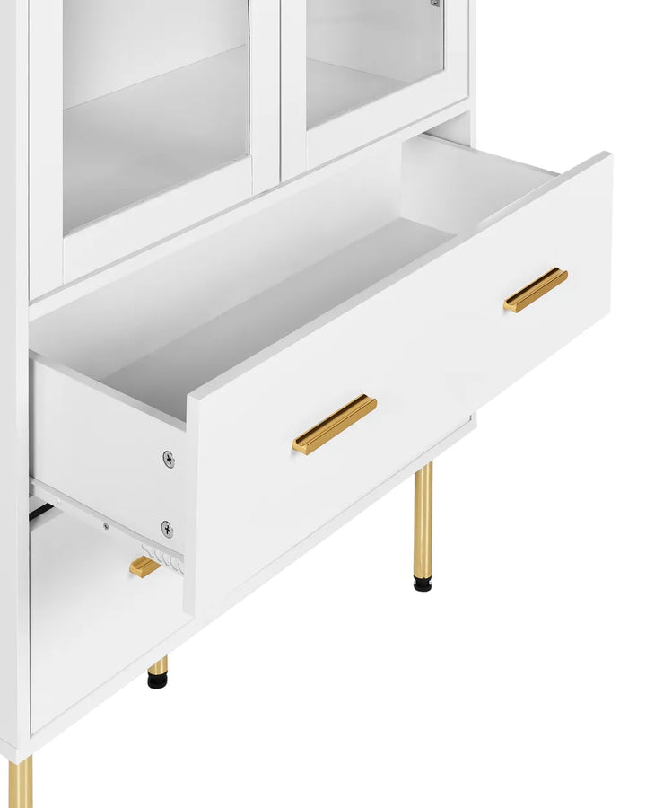 Glass Display Cabinet 80 cm White Sonata