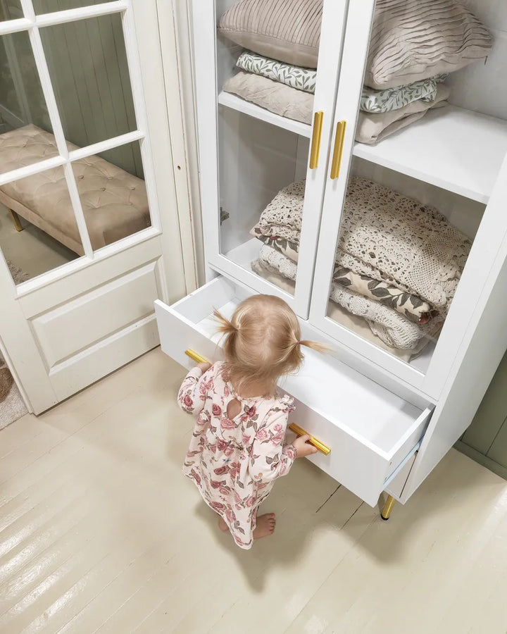 Glass Display Cabinet 80 cm White Sonata