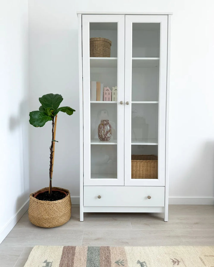 Glass Display Cabinet 80 cm White Romona