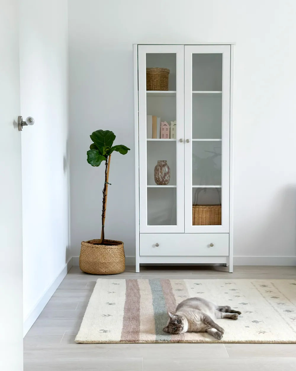Glass Display Cabinet 80 cm White Romona