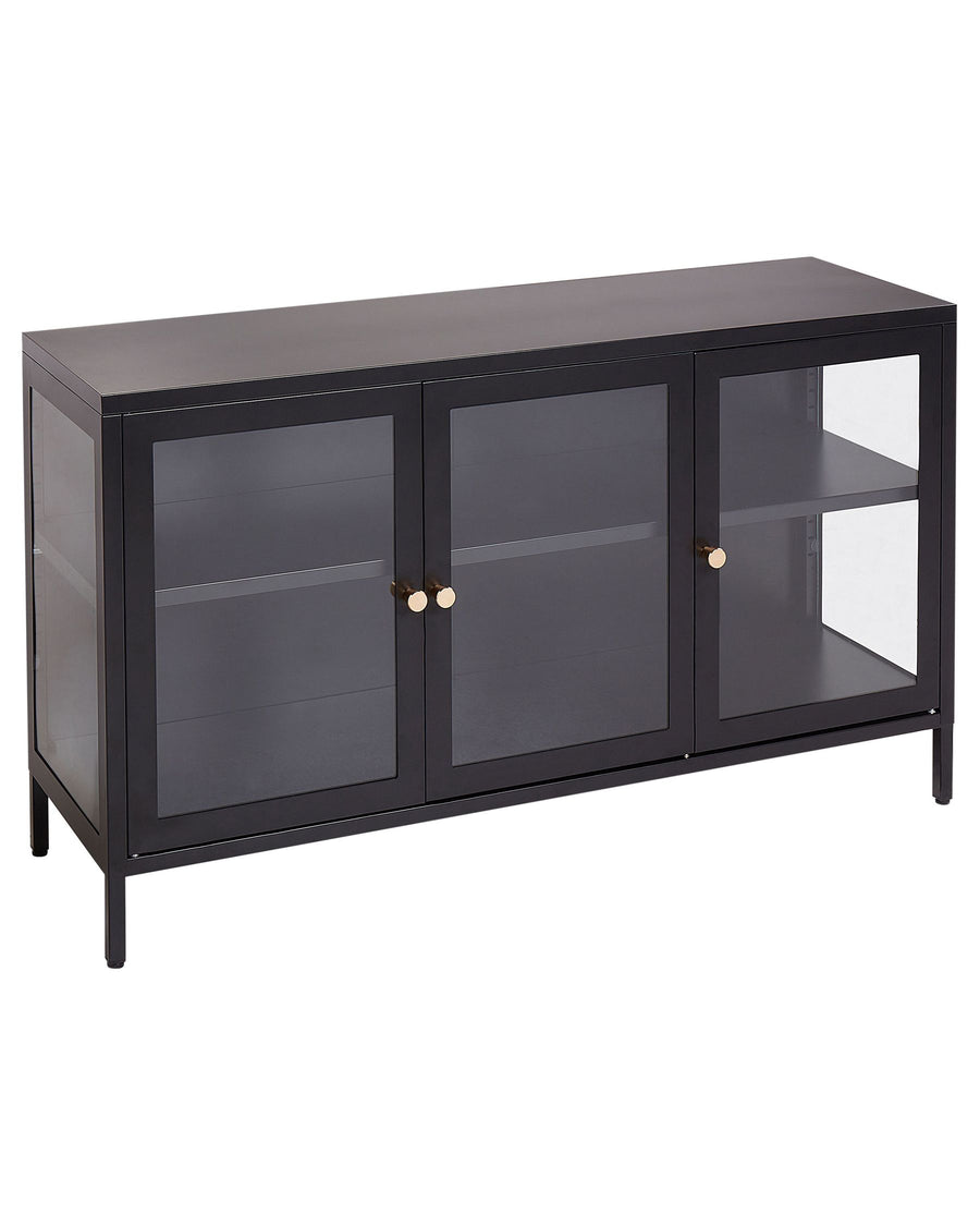 Glass Display Cabinet Newport Metal Black