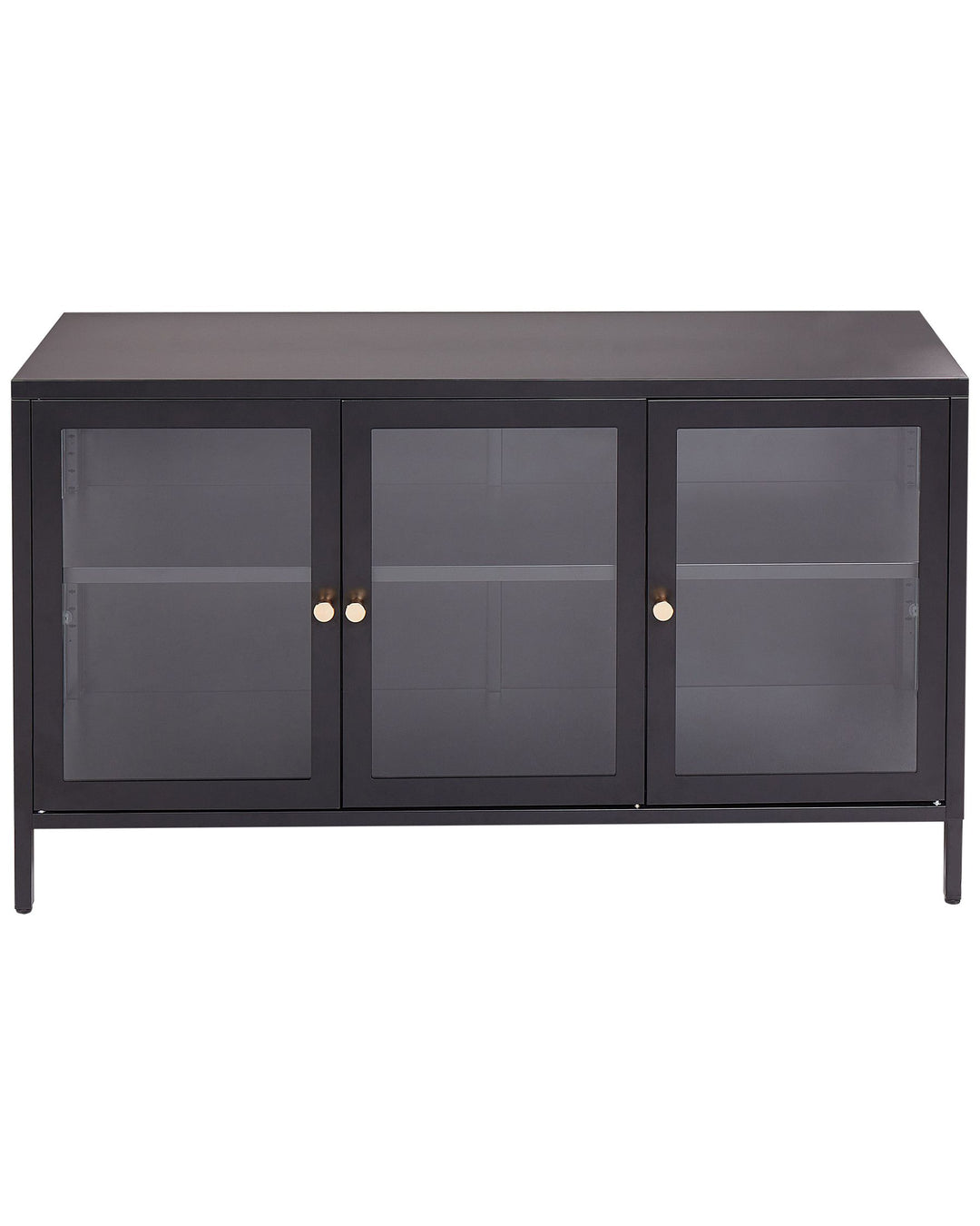 Glass Display Cabinet Newport Metal Black