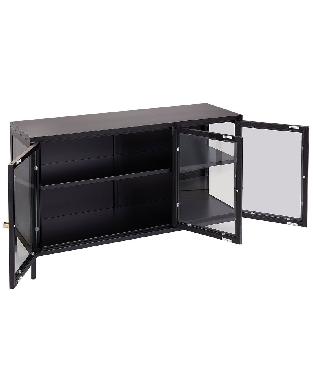 Glass Display Cabinet Newport Metal Black