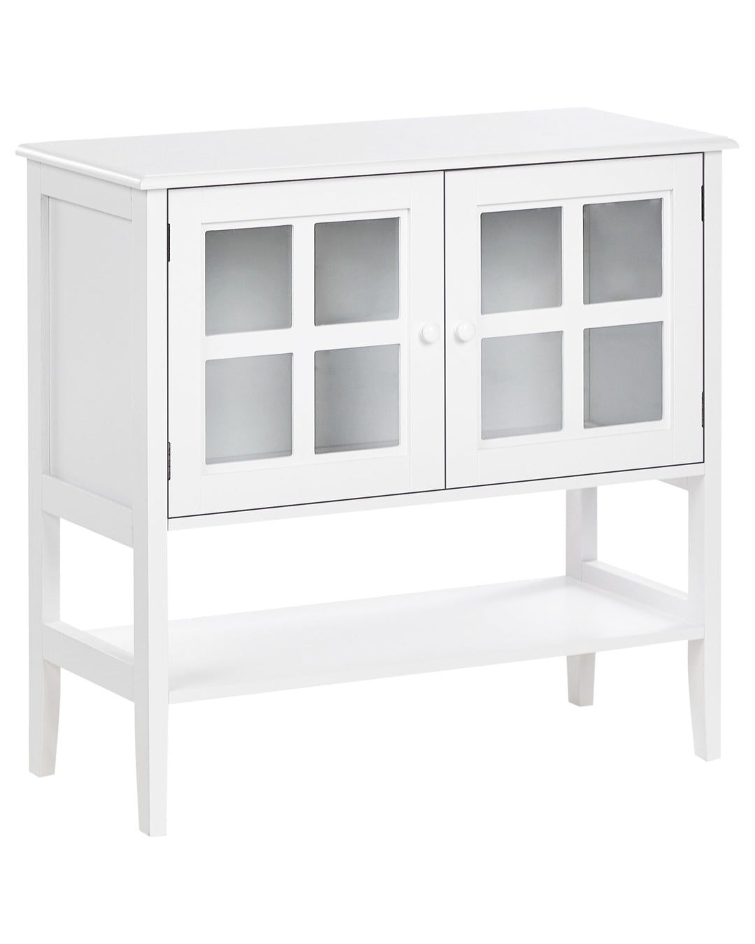 Glass Display Cabinet with Shelf Inlet White