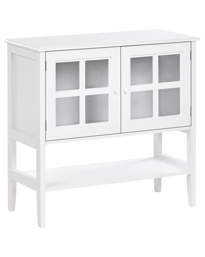 Glass Display Cabinet with Shelf Inlet White