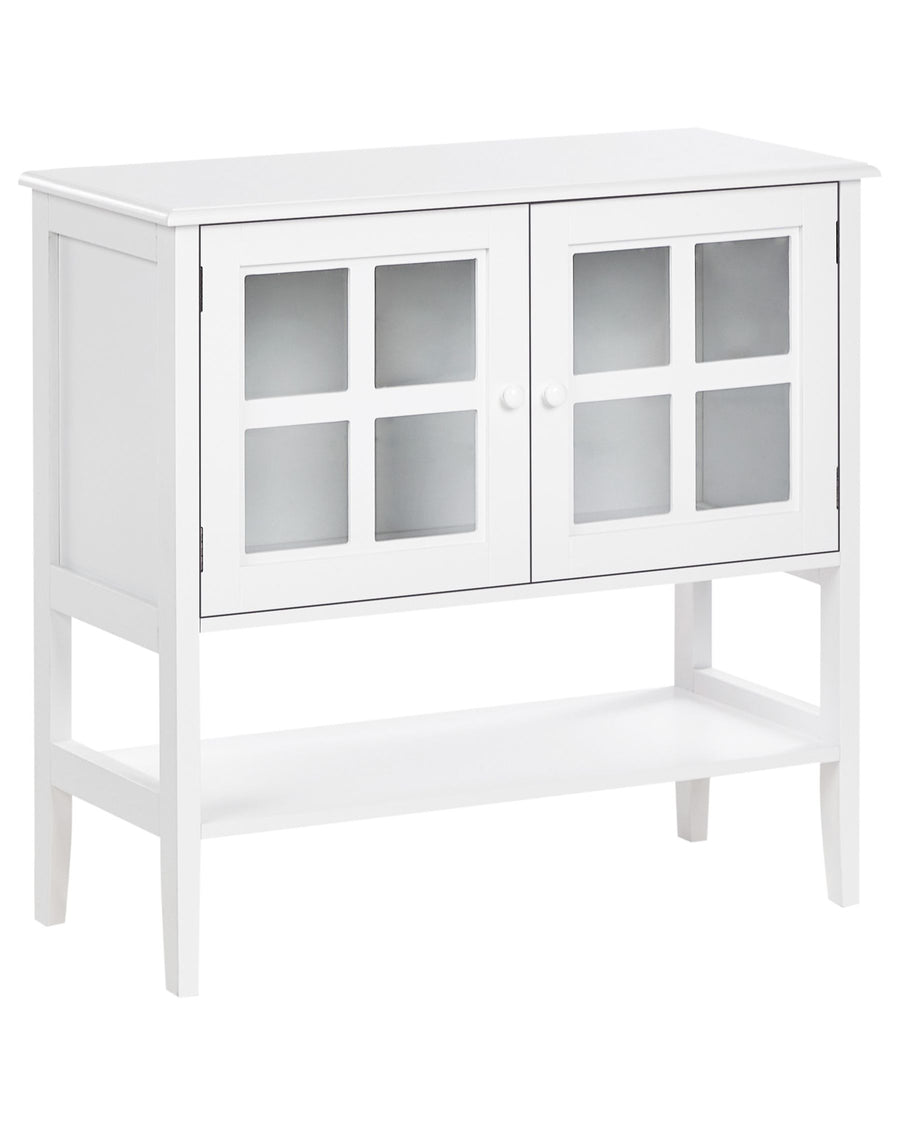 Glass Display Cabinet with Shelf Inlet White