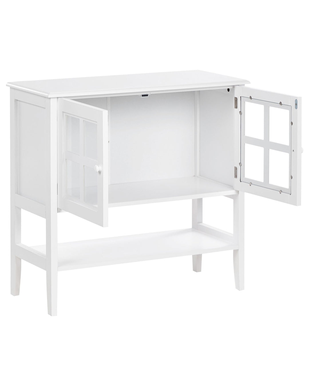 Glass Display Cabinet with Shelf Inlet White
