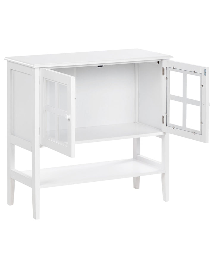Glass Display Cabinet with Shelf Inlet White