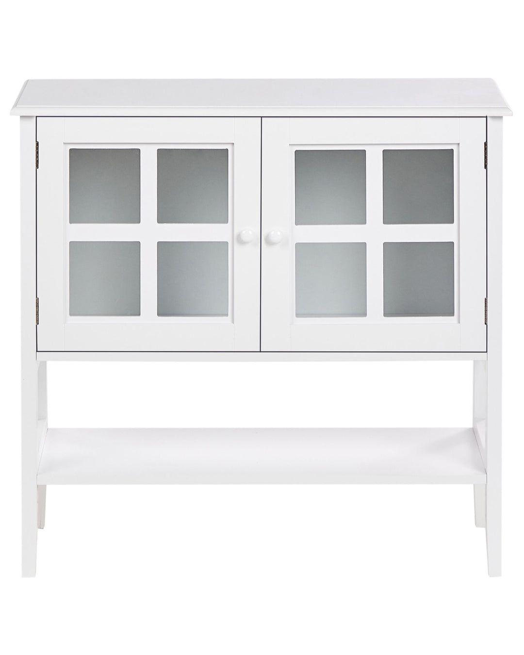 Glass Display Cabinet with Shelf Inlet White