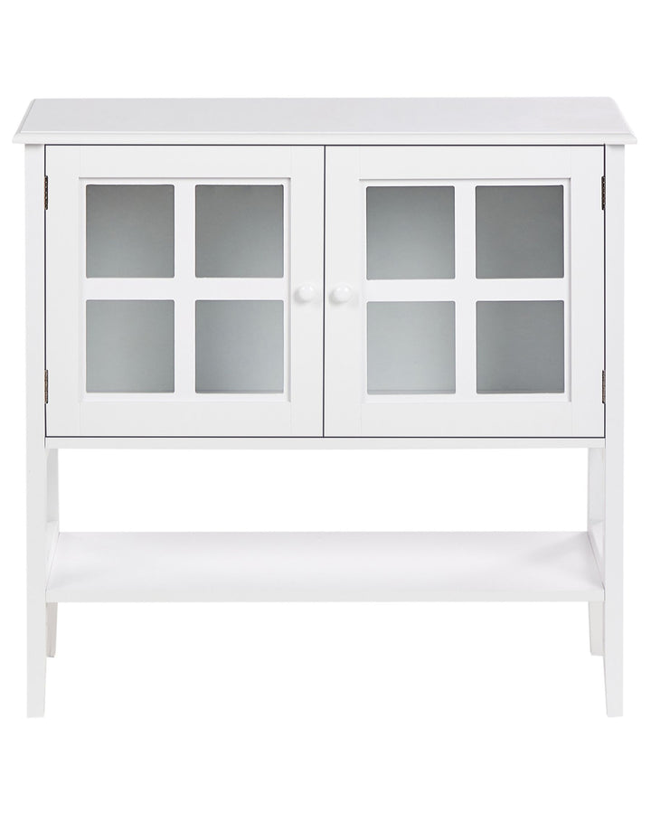 Glass Display Cabinet with Shelf Inlet White