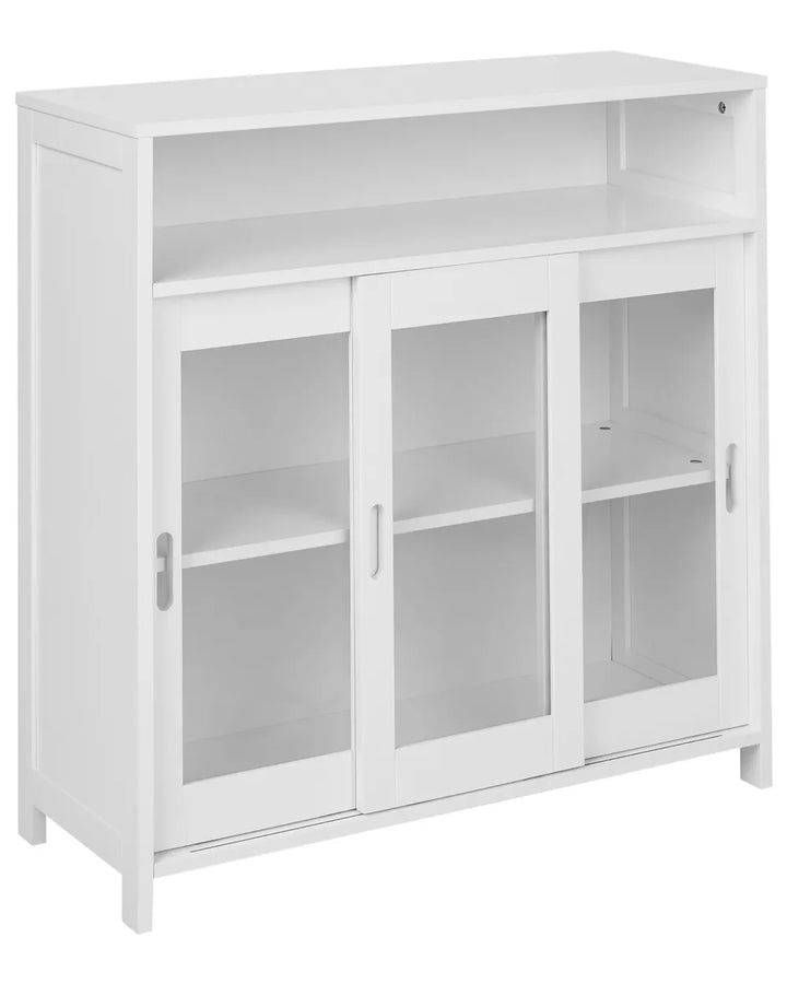Glass Display Sideboard 86 cm White Trenea