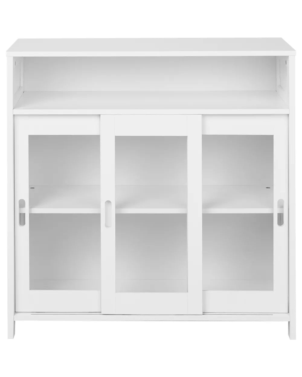 Glass Display Sideboard 86 cm White Trenea
