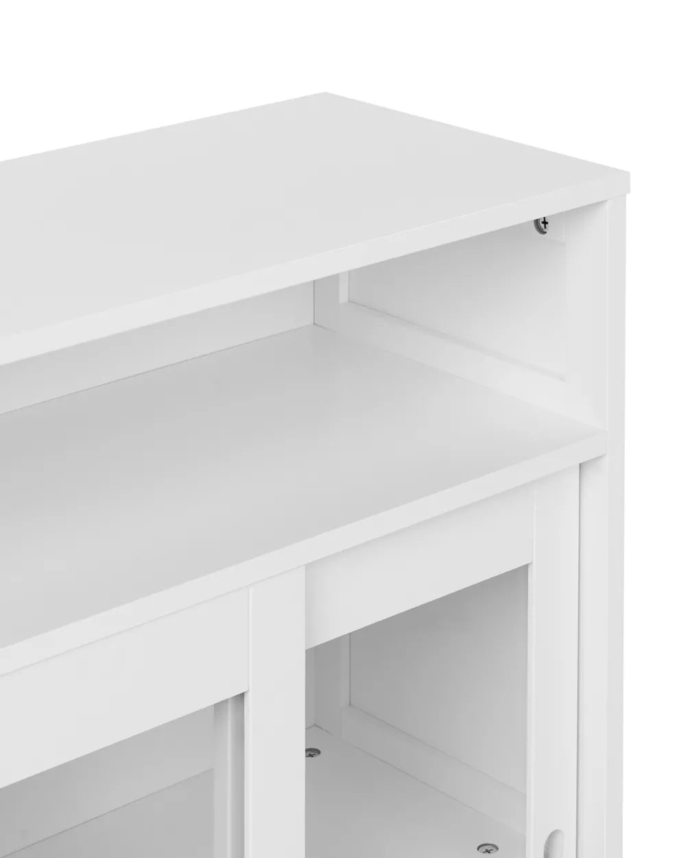 Glass Display Sideboard 86 cm White Trenea