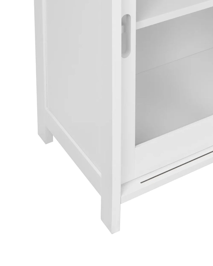 Glass Display Sideboard 86 cm White Trenea