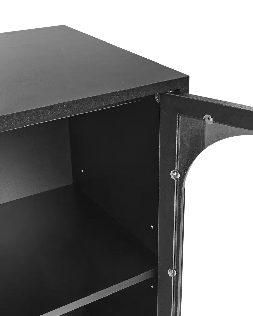 Glass Display Sideboard 137 cm Black Kinston