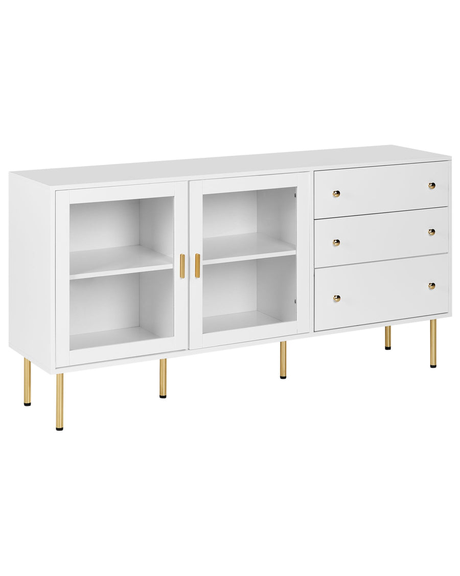 Glass Display Sideboard Milora White