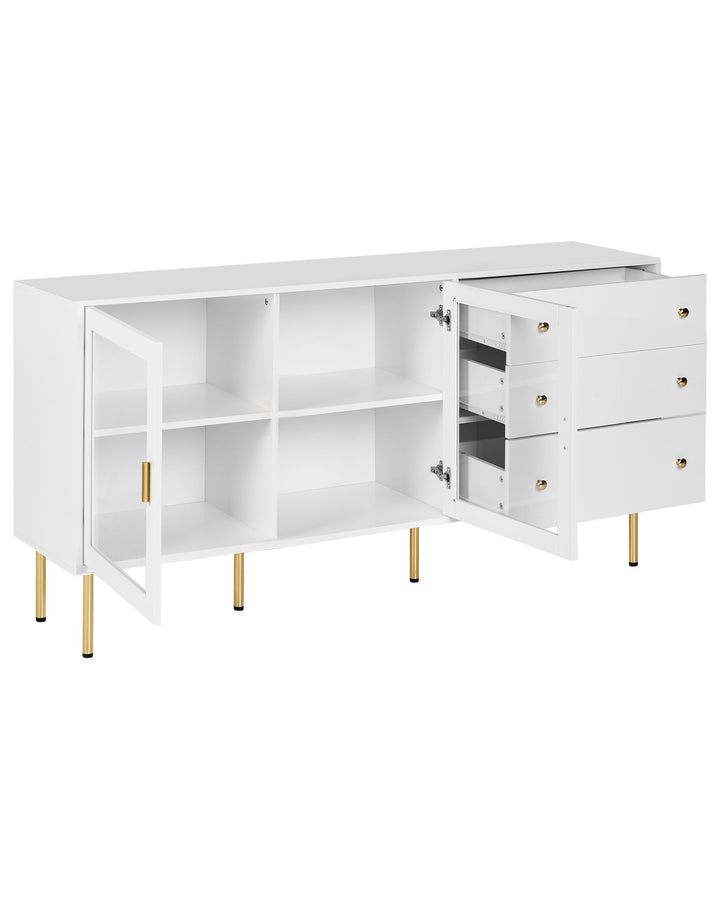 Glass Display Sideboard Milora White