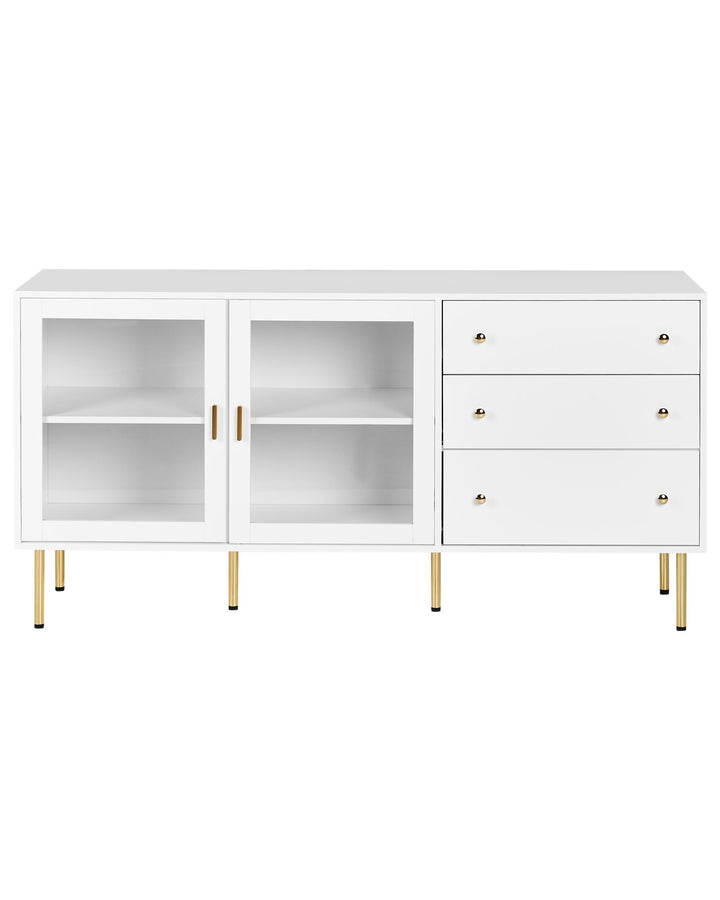 Glass Display Sideboard Milora White