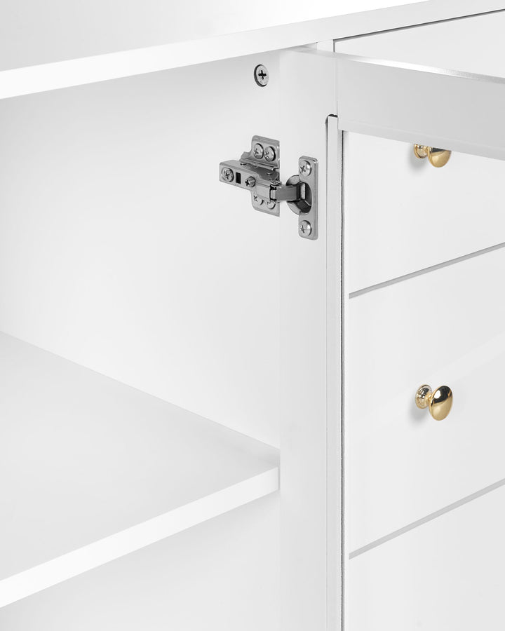 Glass Display Sideboard Milora White