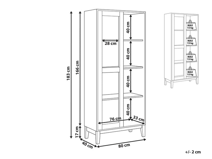 Glass Display Cabinet 80 cm White Acer