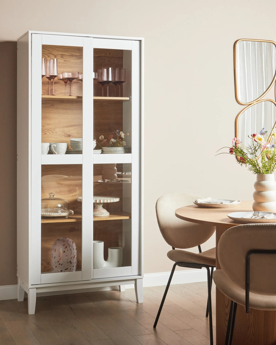 Glass Display Cabinet 80 cm White Acer
