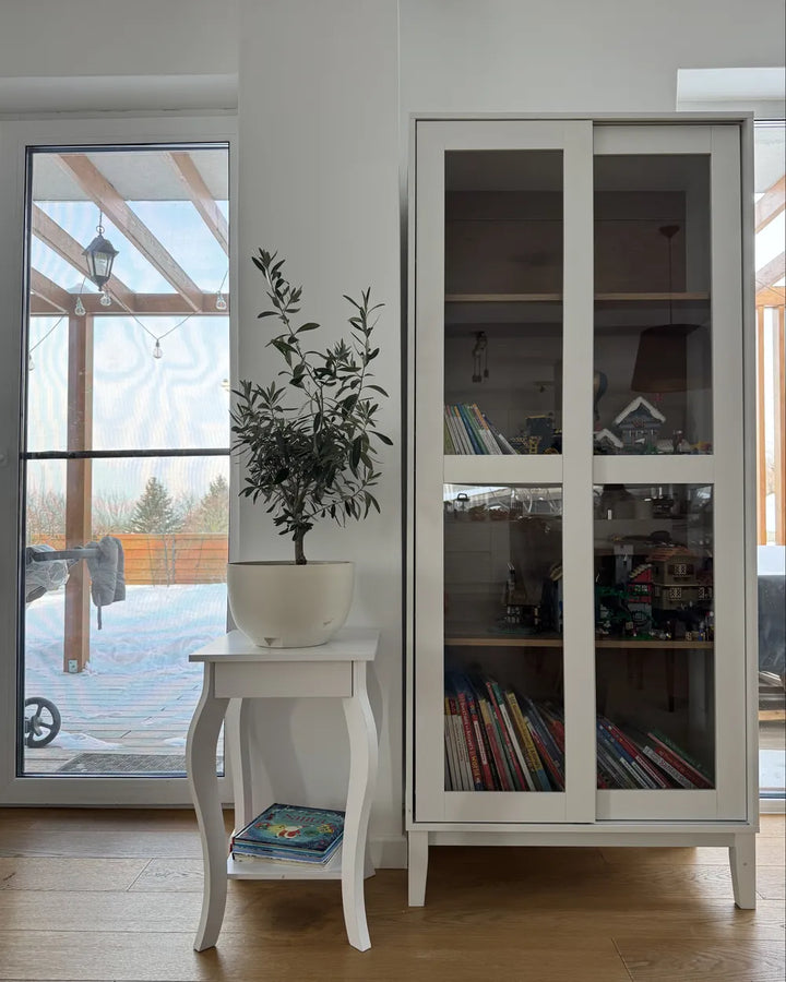 Glass Display Cabinet 80 cm White Acer