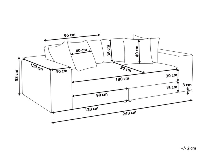 Glorvika 3 Seater Sofa Black