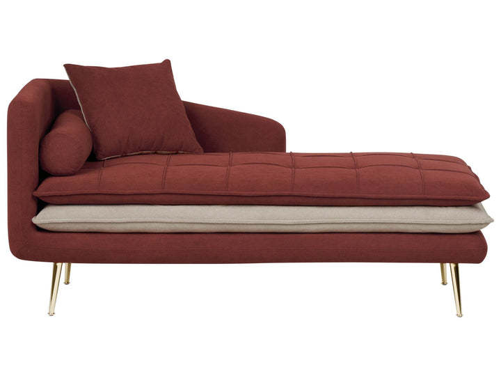 Gonesse Left Hand Fabric Chaise Lounge Red