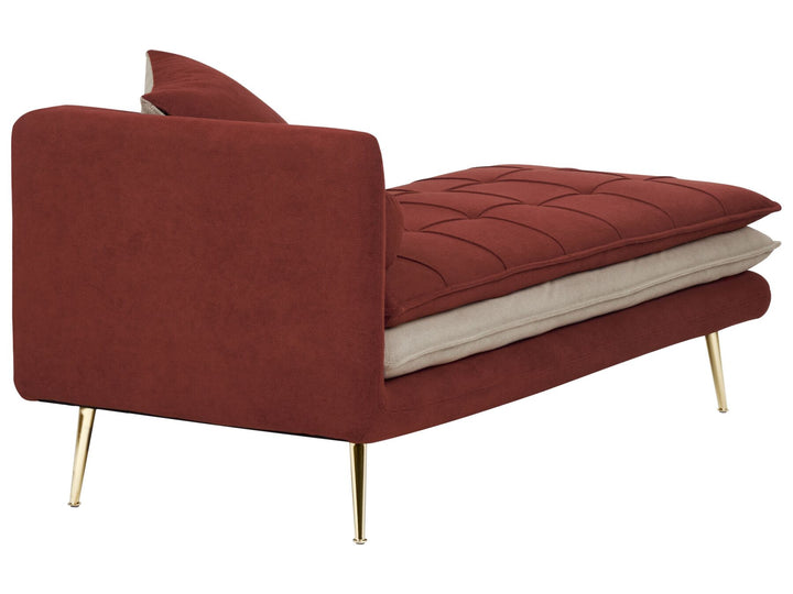 Gonesse Left Hand Fabric Chaise Lounge Red