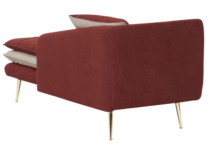 Gonesse Left Hand Fabric Chaise Lounge Red