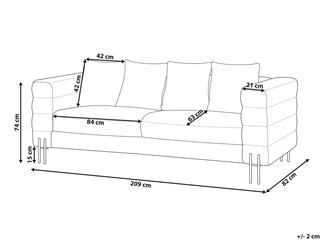 Granna 3 Seater Boucle Sofa White