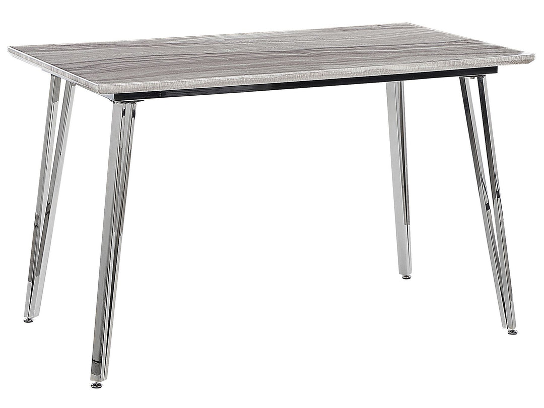 Greyton Dining Table 120 x 70 cm Marble Effect with Silver