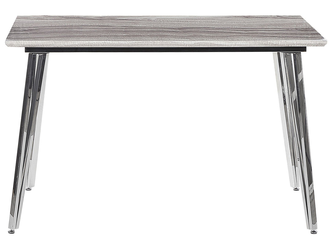 Chanden Dining Table 120 x 70 cm Marble Effect with Silver