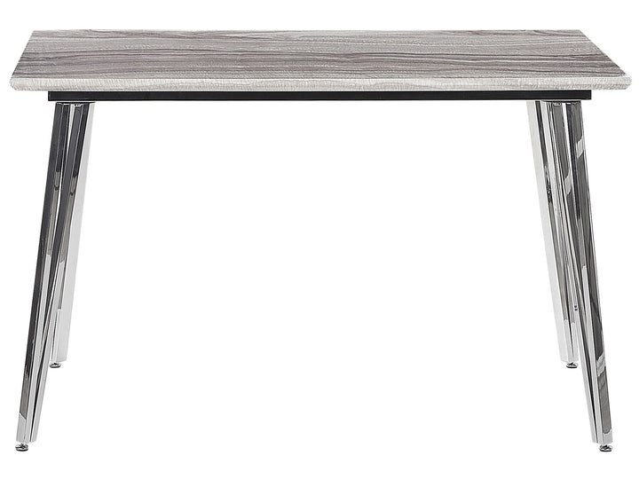 Chanden Dining Table 120 x 70 cm Marble Effect with Silver