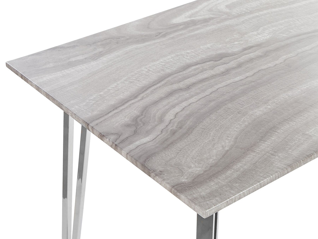 Chanden Dining Table 120 x 70 cm Marble Effect with Silver