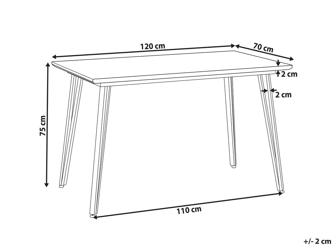 Chanden Dining Table 120 x 70 cm Marble Effect with Silver